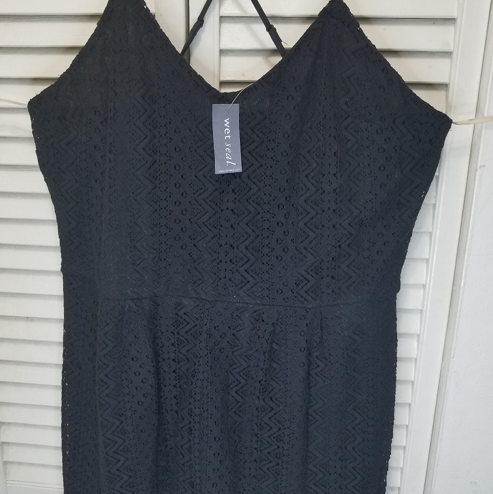 Wet seal  black lace Romper